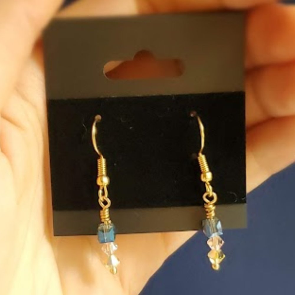 Lovely Ballet-Inspired Earrings. Gold-Plated Hooks.